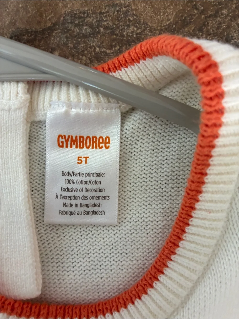 Gymboree White and Orange Pumpkin Knit Dress
